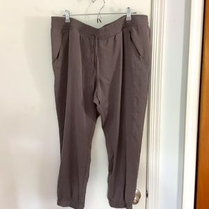 WASSINO XXL PANTS JOGGERS  ANKLE LENGTH GRAY RAYON BLEND ZIP POCKETS STRETCHY